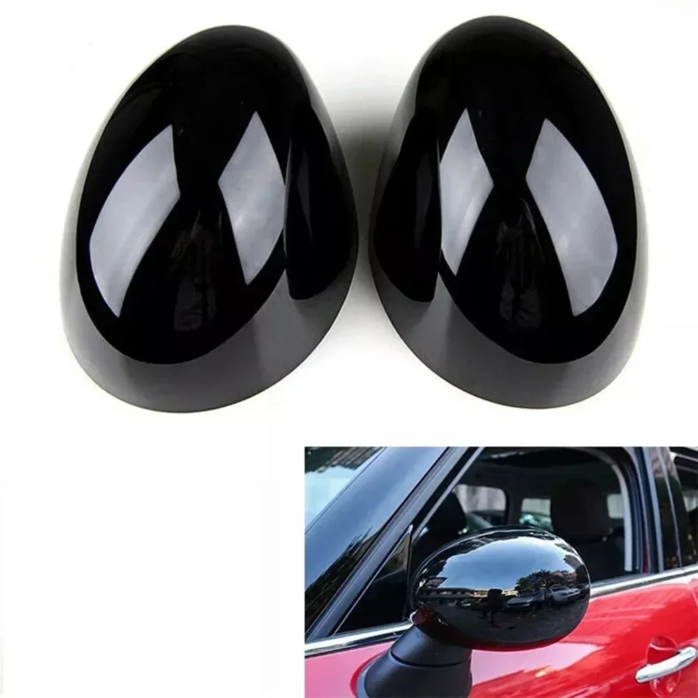 2x Gloss Black Wing Mirror Cover Cap Casings For Mini F54 Clubman For Mini F55 5DR Hatchback For F56 3DR Hatchback For F57