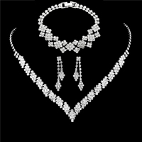 3pcs Bridal Jewelry Set Silver Plated Rhinestone Fold Clutch Bracelet Tassel Earrings Wedding Jewelry Gift Trendy Style