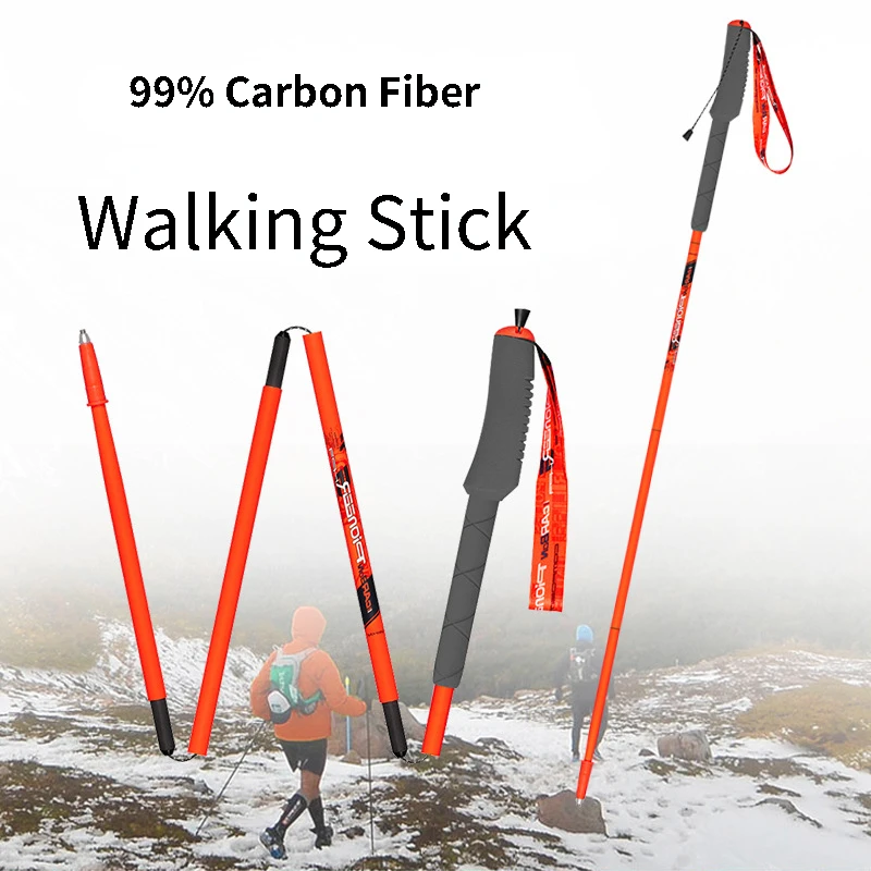 Imagem -03 - Pioneer-fibra de Carbono Ultraleve Caminhadas Bengalas Pólos Nórdicos Dobráveis Muleta Telescópica Camping Pole Trekking Pole Pcs