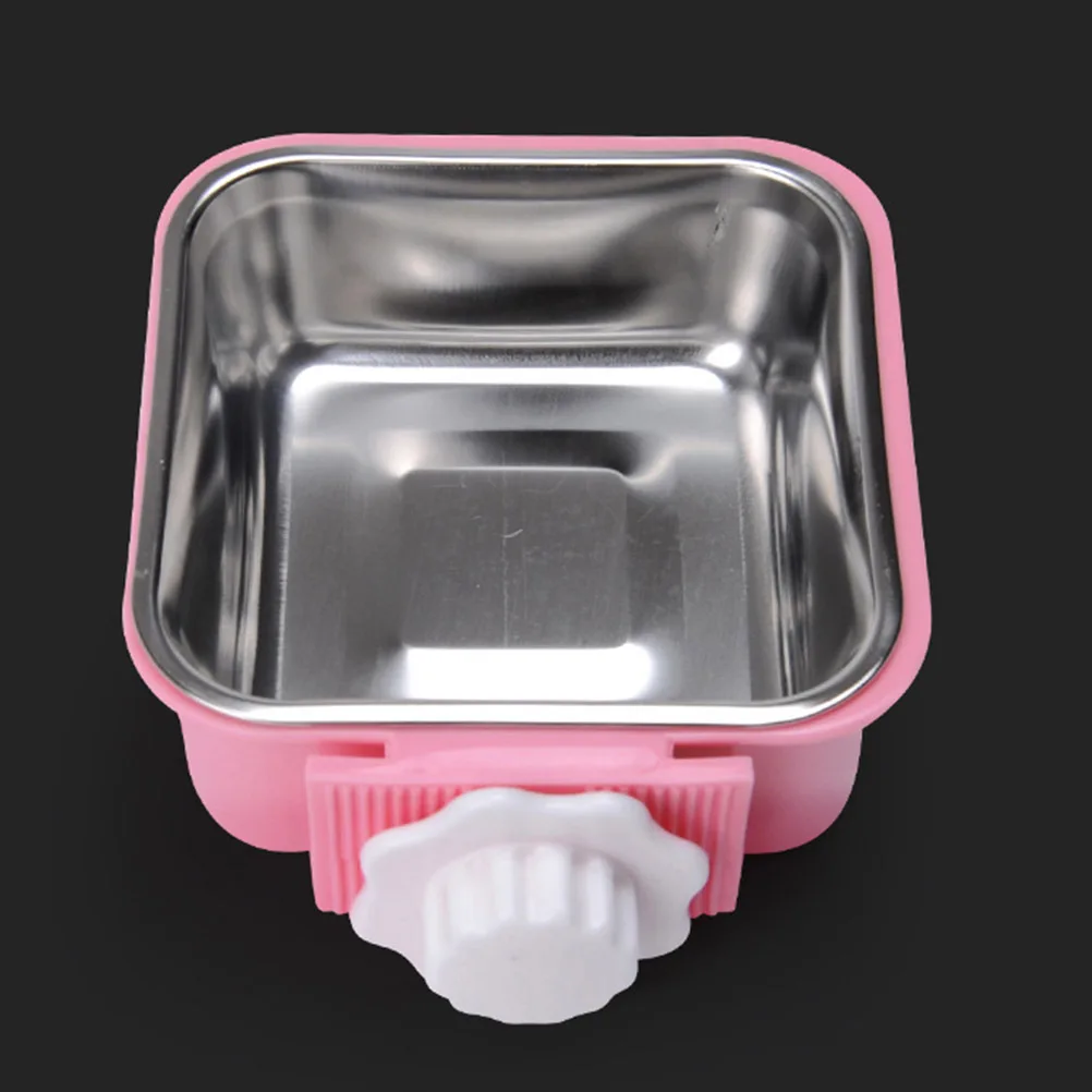

Pet Hanging Stainless Steel Bowl Size S Pink Fixed Feeder Cage Removable Easy Clean Dog Cat Feeding Supplies Pet Feeding Bowl