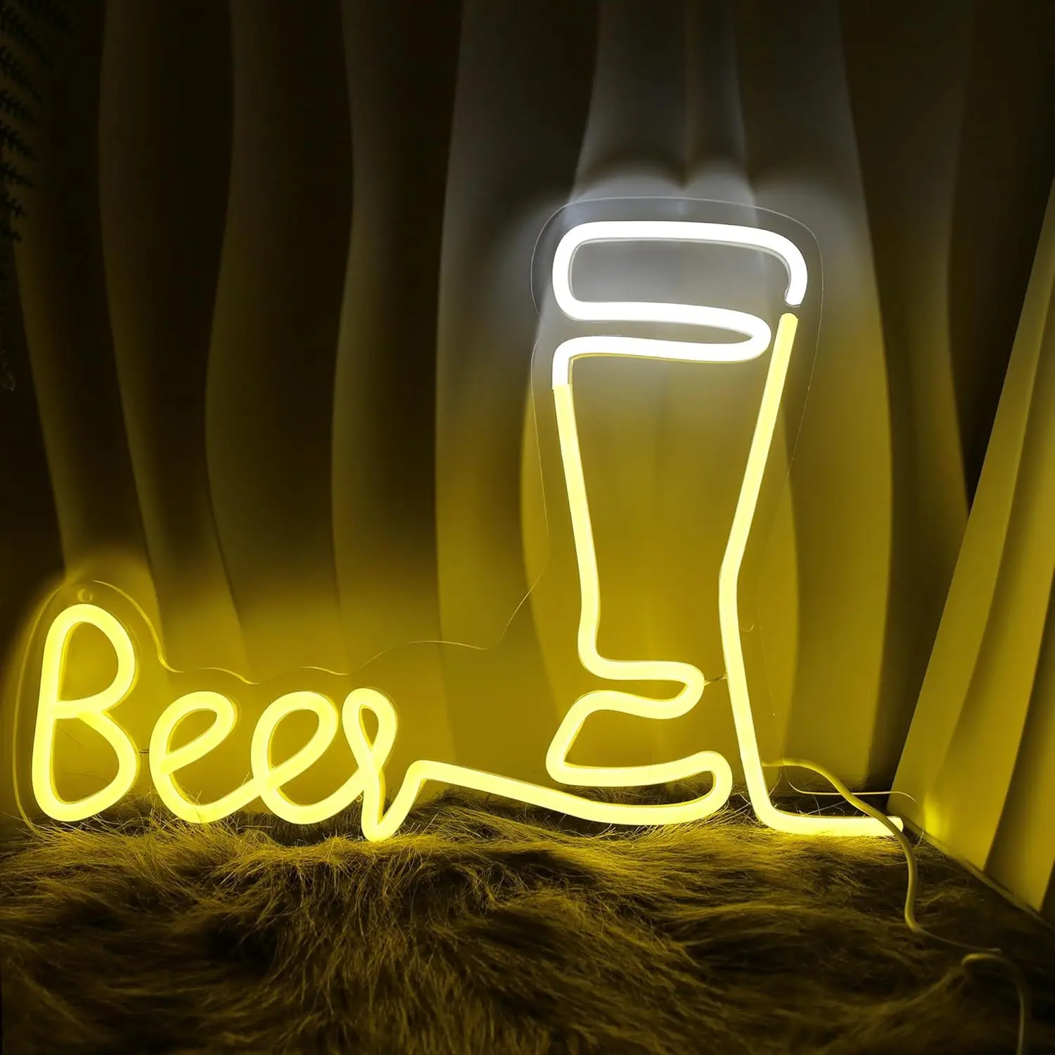 Beer LED Neon Light - USB Powered, With Dimmer, Adjustable Brightness, Perfect for Home Bars, Lounges, Party Decor