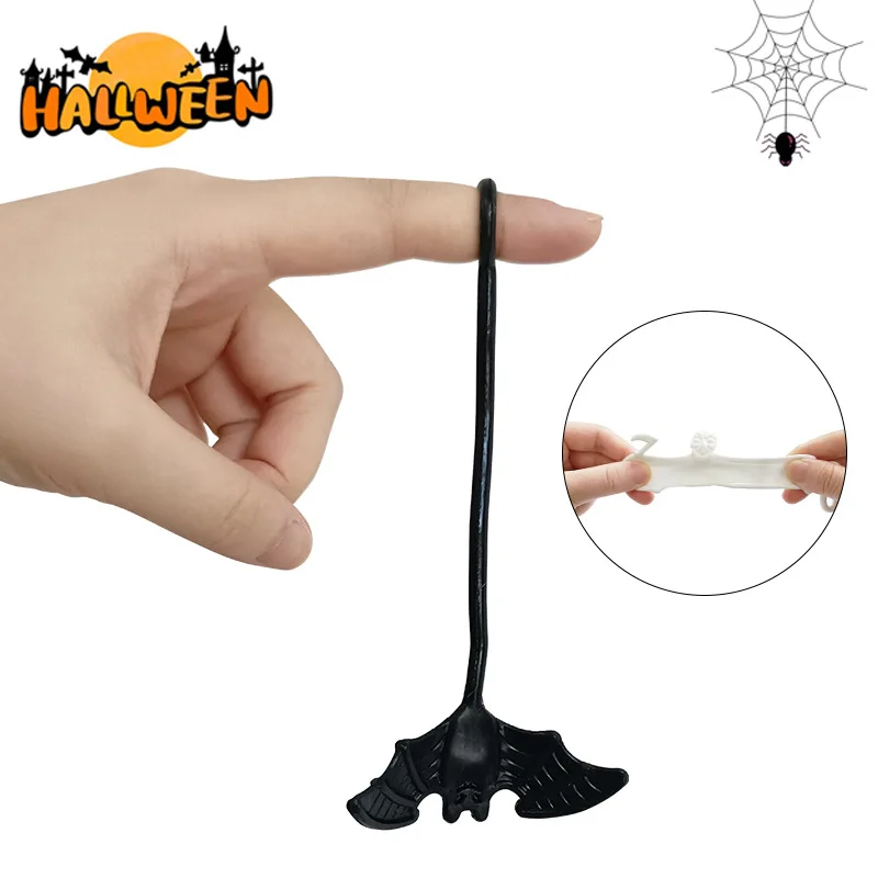 10Pcs New Holiday Children Soft Rubber Toy Halloween Elastic Grim Reaper Bat Creative Fun Climbing Wall Decompression Sticky Toy