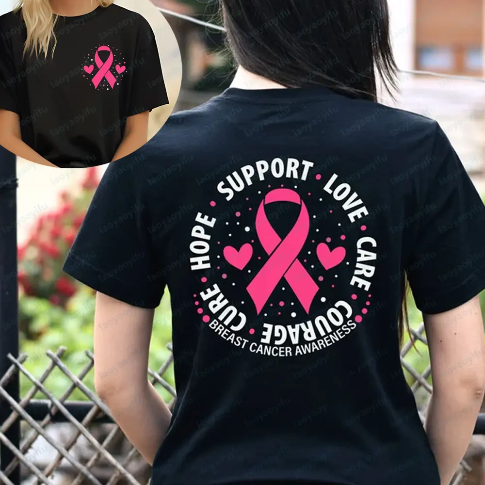Camisa de concientización sobre el cáncer de mama, cinta rosa, camisa de sobreviviente del cáncer de mama, regalos para mujeres, camisetas de coraje para el cuidado del amor