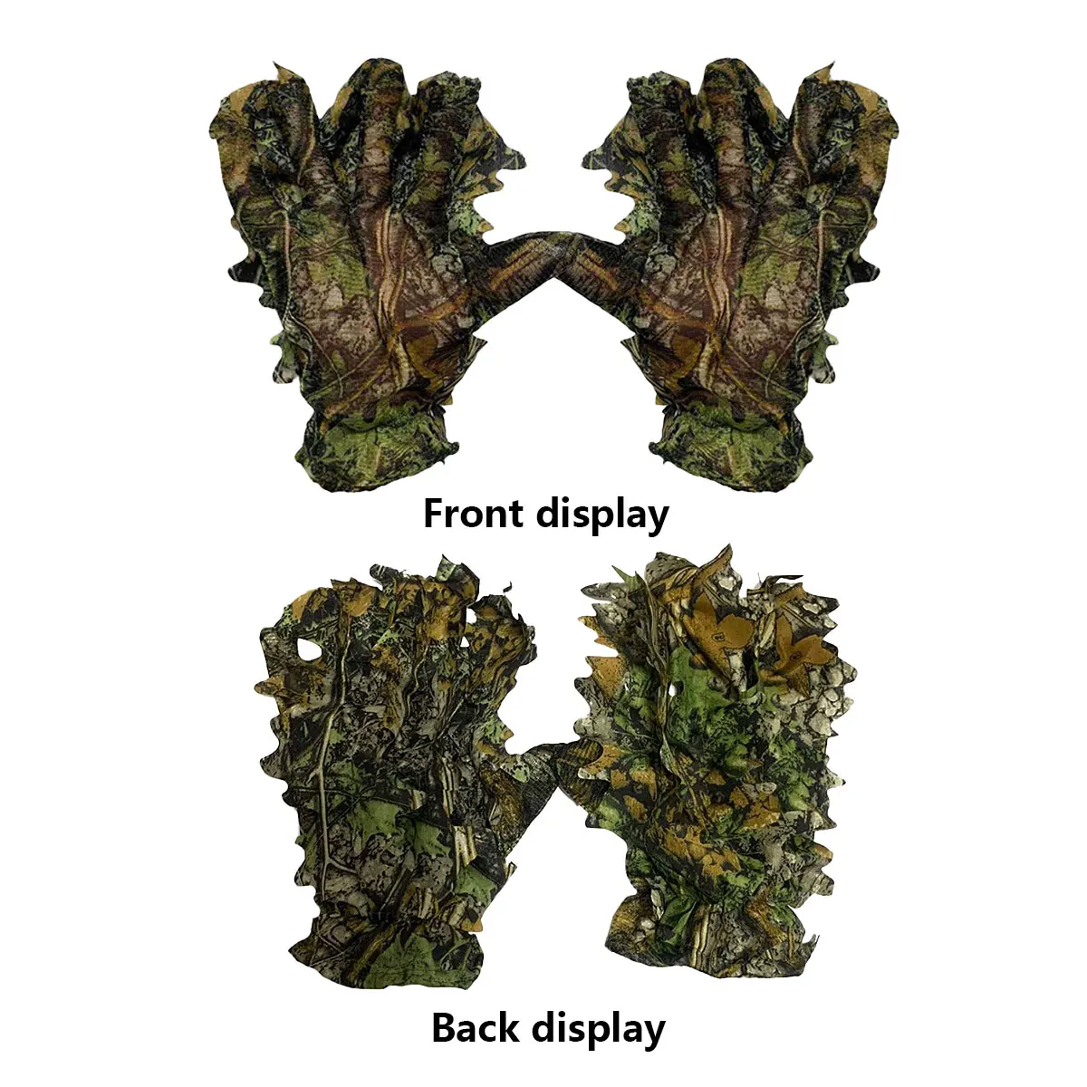 3D Camouflage Leaf Hunting Gloves Sneaky Comfortable Non-slip Leaf Gloves For Hunting Shooting Outdoor Photography Training Gear view 3