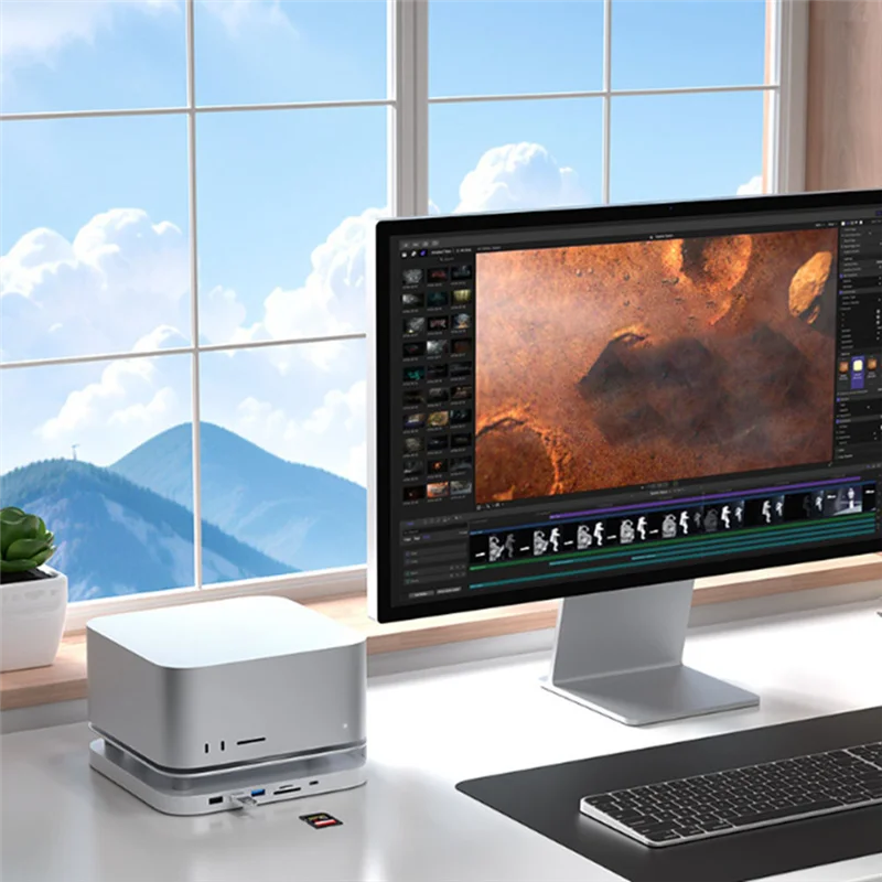 

Compact USB C Hub 4K M1 M2 Interface Docking Station For Mac Mini/Mac Studio MC50M(Without HD)