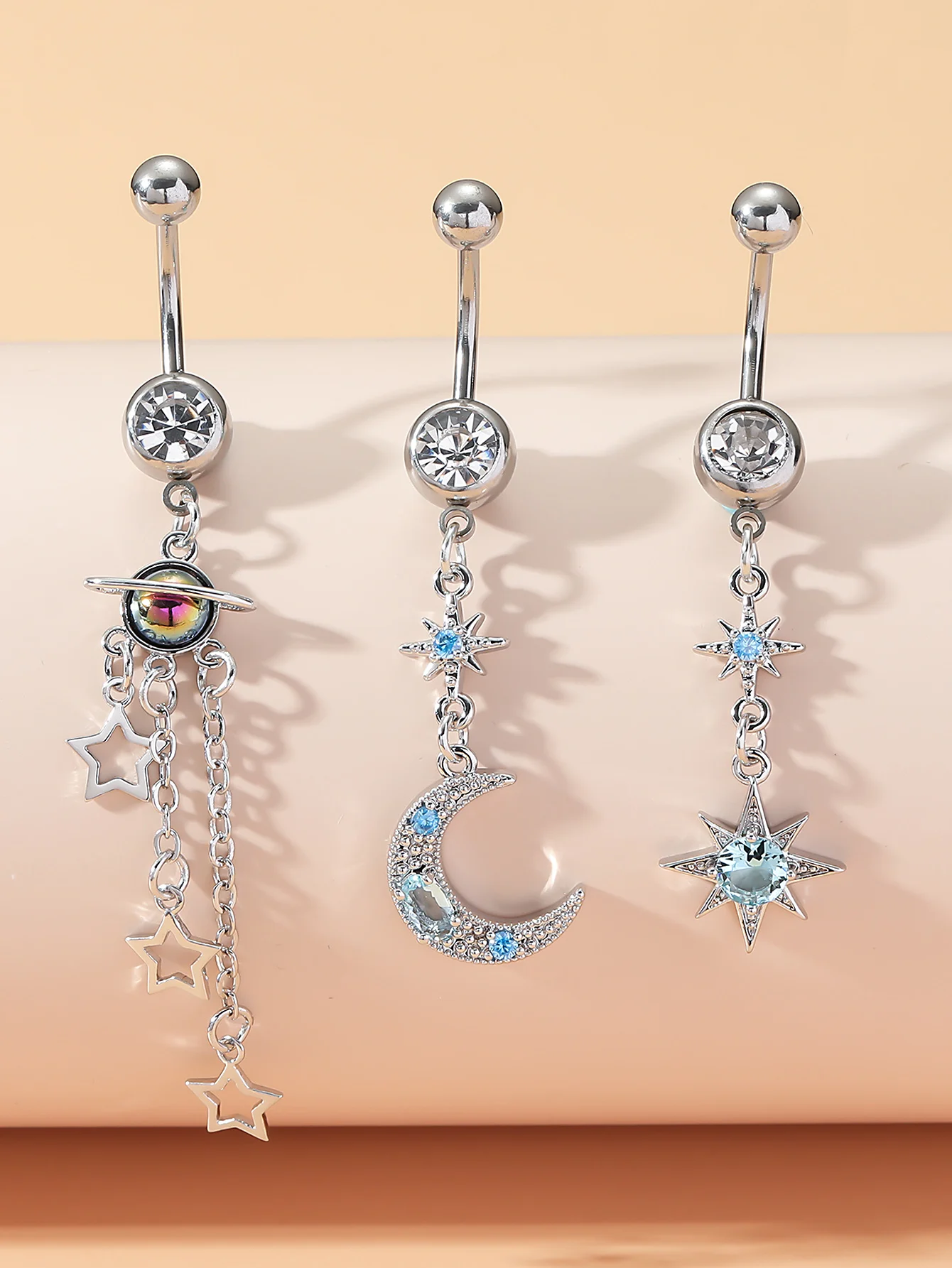 3-5pcs/Lot Belly Button Ring Sets with Heart and Butterfly Designs
