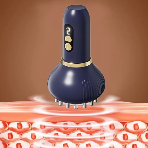 Imagen 2 del producto Cepillo de masaje meridiano con carga USB con modo de calefacción y vibración, selección de 9 velocidades para masaje de hombros, cuello, cintura, abd