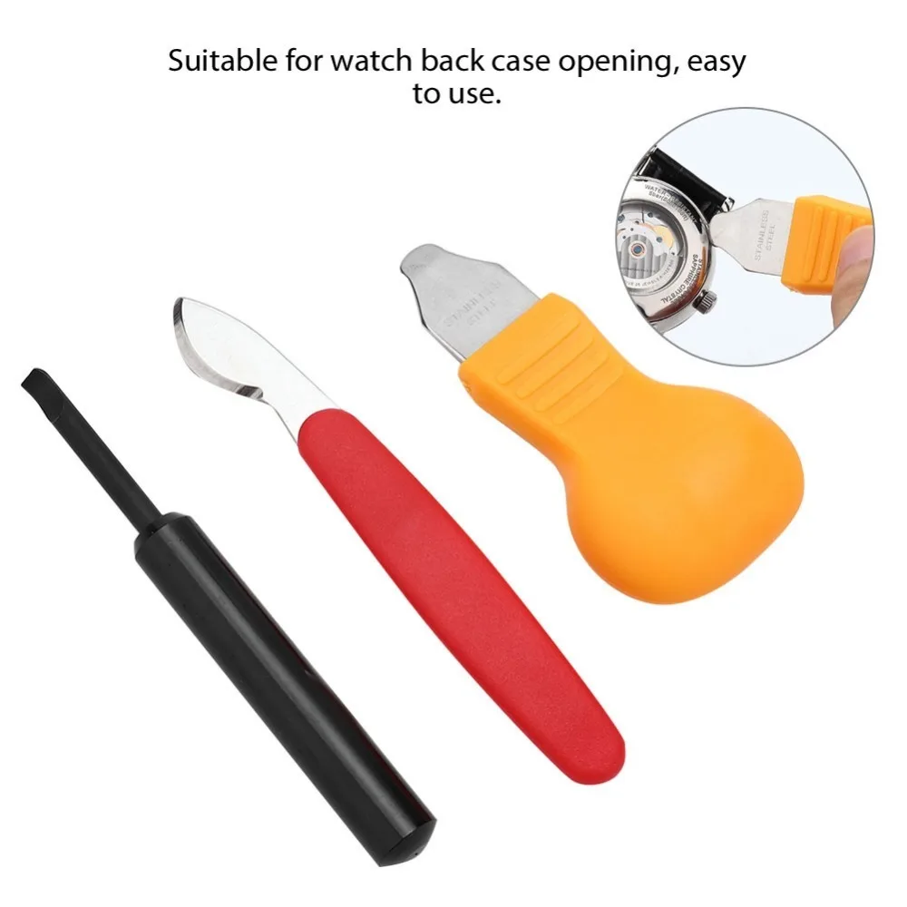 3Pcs Convenient Metal Watch Case Opener Red Watch Back Remover Watch Repair Tool Watchmaker Repairing