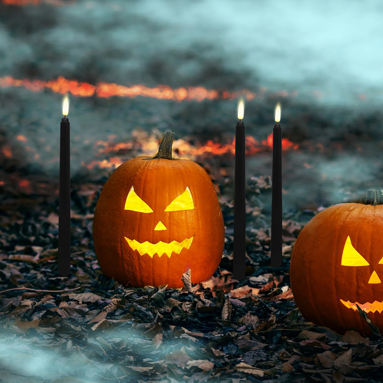 

6pcs Led Light Halloween Decorations Chargeable Flameless Flickering Candles Plastic Atmosphere Party Wedding Birthday