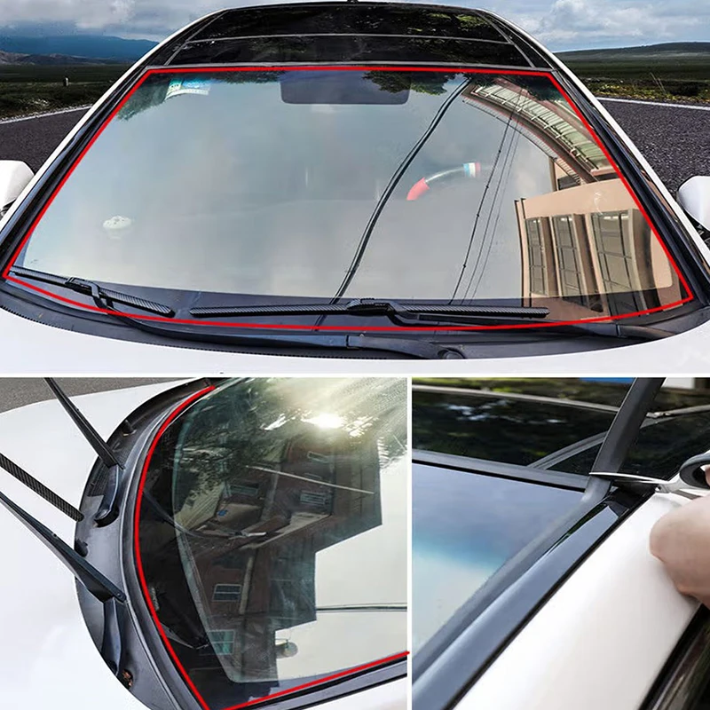 SEAMETAL Front Windshield Car Sealing Strip h Type 2m Car Roof Window Edge Seal Protector Waterproof Windproof Strips Gap Filler image 6