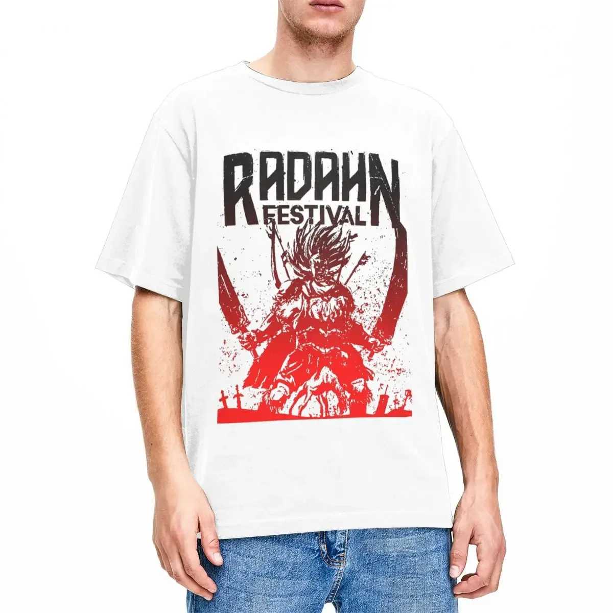 Summer Y2K Design Short Sleeve Clothes Oversized TShirt Festival Radahn Cotton T-Shirts Dark Souls 3 Trendy Cool Tshirt for Men