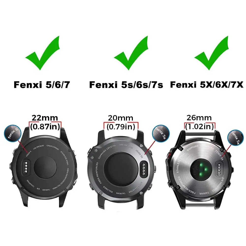 26 22 20mm Silicone Watchband For Garmin Fenix 7X 7 7S Pro 6X 6 6X Easyfit Wristband Fenix 5 5X 5S Plus Straps Smartwatch Belt