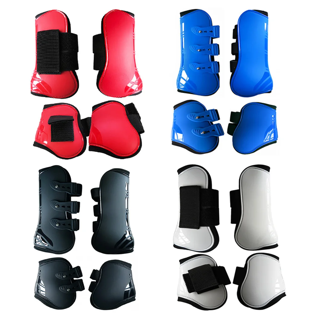 1 Set Horse Leg Guard  PU Neoprene Protective Boots Adjustable Horse Splint Boots Leg and Support for Training Riding Jumping