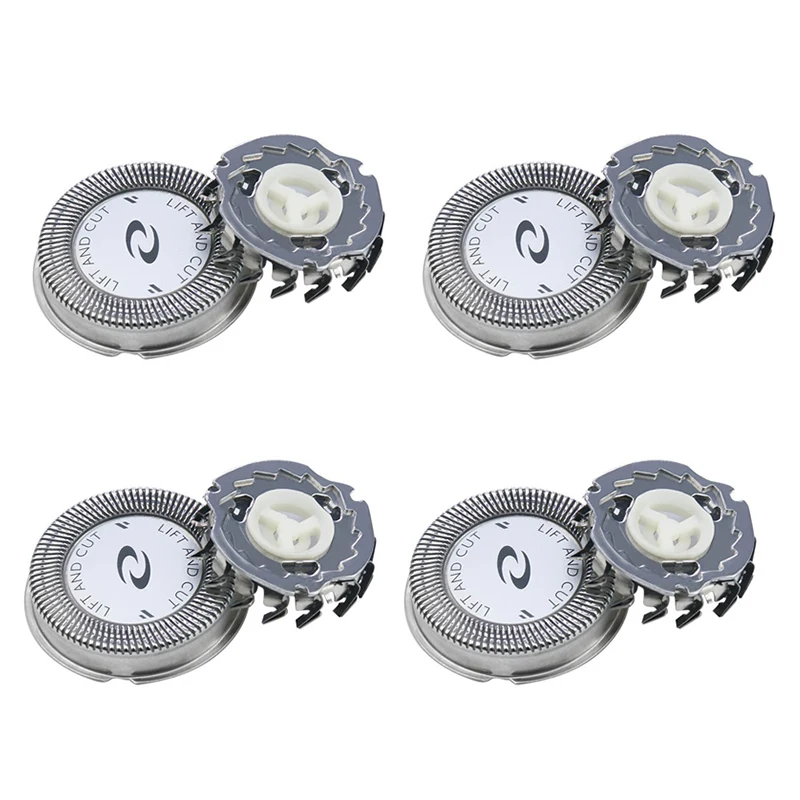 Cabezal de afeitadora de 4 piezas, cortadores de cuchillas de repuesto para Philips Norelco HQ3 HQ30/HQ32/HQ36/HQ300, Plata