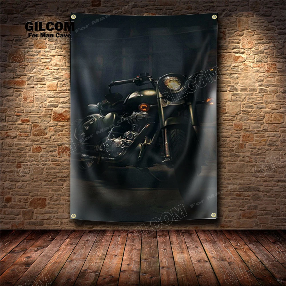 Moto Darkness Banner Flag motociclista Poster Wall Art AD Vintage Sign Dark Motor Car Man Cave Garage Pub Club Bar