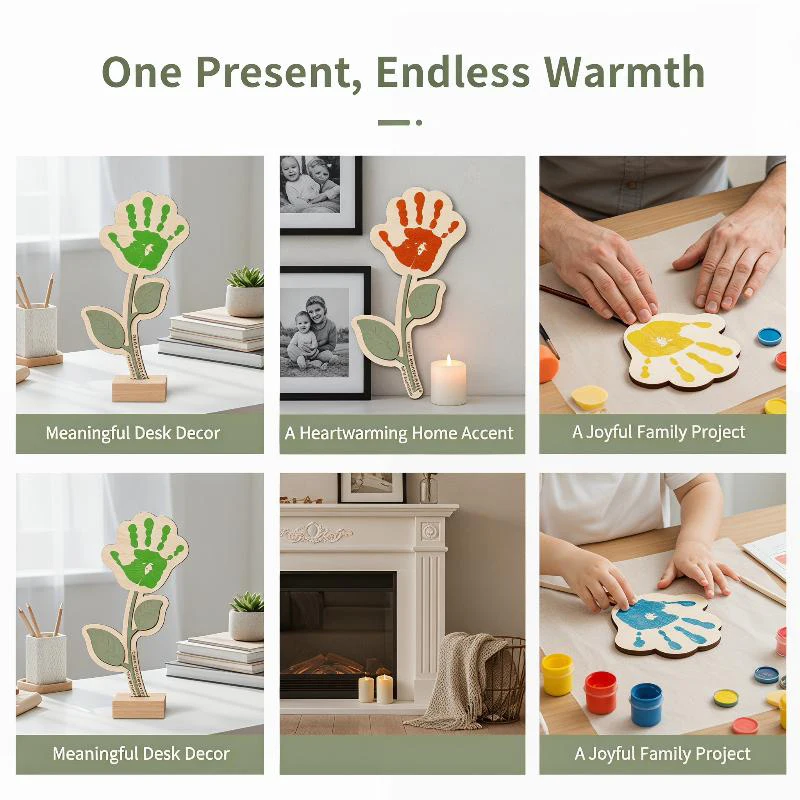 Blank Handprint Wood Flower Pl - Art And Craft For Nursery ulasan dan harga