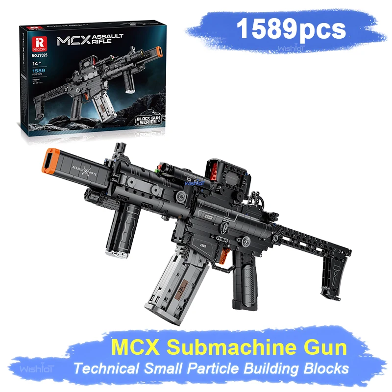

77025 MCX Submachine Gun 1589pcs Building Blocks Model Machine Bricks Guns Toys for Boys Adult Christmas Gift Creative DIY Toy