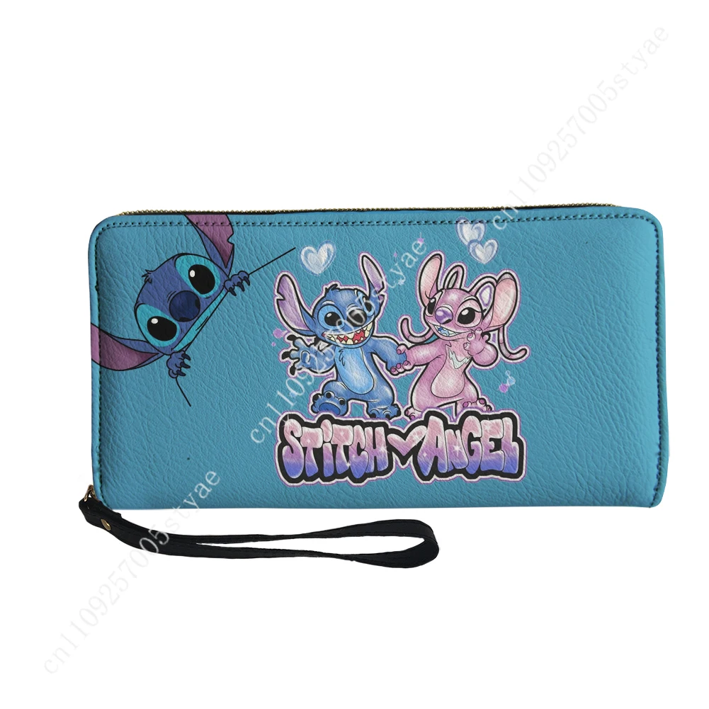 

Длинный кошелек-портмоне Disney Stitch с двойным принтом, на молнии, для мужчин и женщин, портативный, подарочный