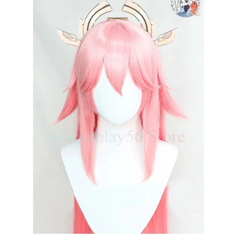 

CyGradient Pink Yae Miko Парик Genshin Impact Косплей Длинный Прямой Хвост Волосы Проект Celestia Женщины Ролевые Игры Парик Yae