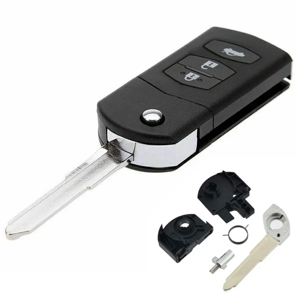 3 Buttons Replacement Remote Key Shell Case Fob For Mazda 2 3 5 6 8 RX8 MX5 Fob With Blade Car Accessories