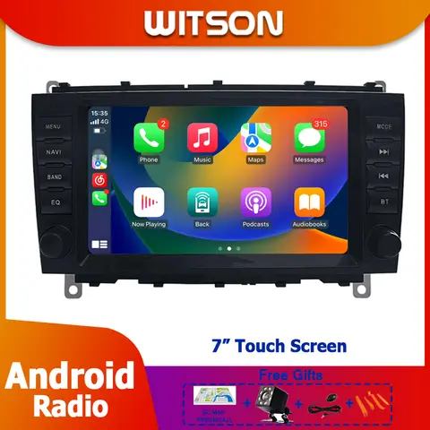 메르세데스 벤츠 C 클래스 W203 W209 C180 C200 C220 C230 2005-2009용 7인치 차량용 OEM 라디오 멀티미디어 스테레오 GPS 카플레이