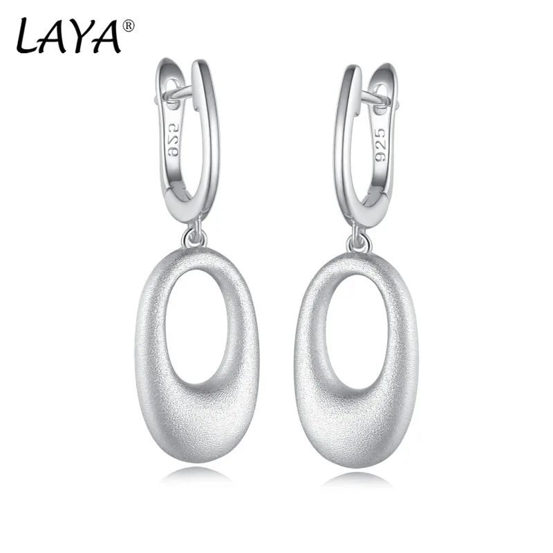 

LAYA Real 925 Sterling Silver Creative Designer Fine Jewelry Minimalism Stereoscopic Circle Dangle Earrings for Women 2022 Trend