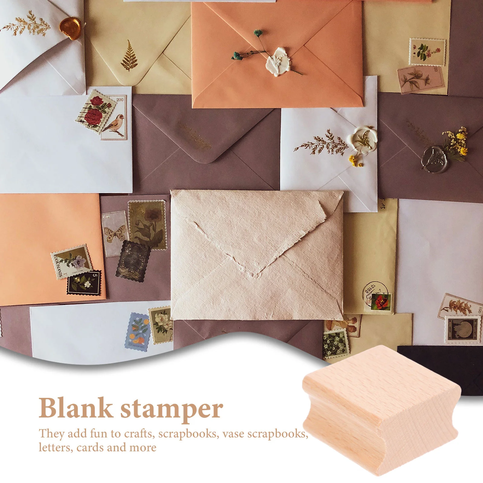 

10Pcs Wooden DIY Stamp Scrapbook Seal Hand Carving Stamper Craft Tool for Cards Invitation Letters Diary Planner