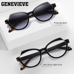 GENEVIEVE Cat's Eye Design Fashion Polarized Sunglasses Anti Blue Light Glasses Photochromic Customizable Prescription S26110