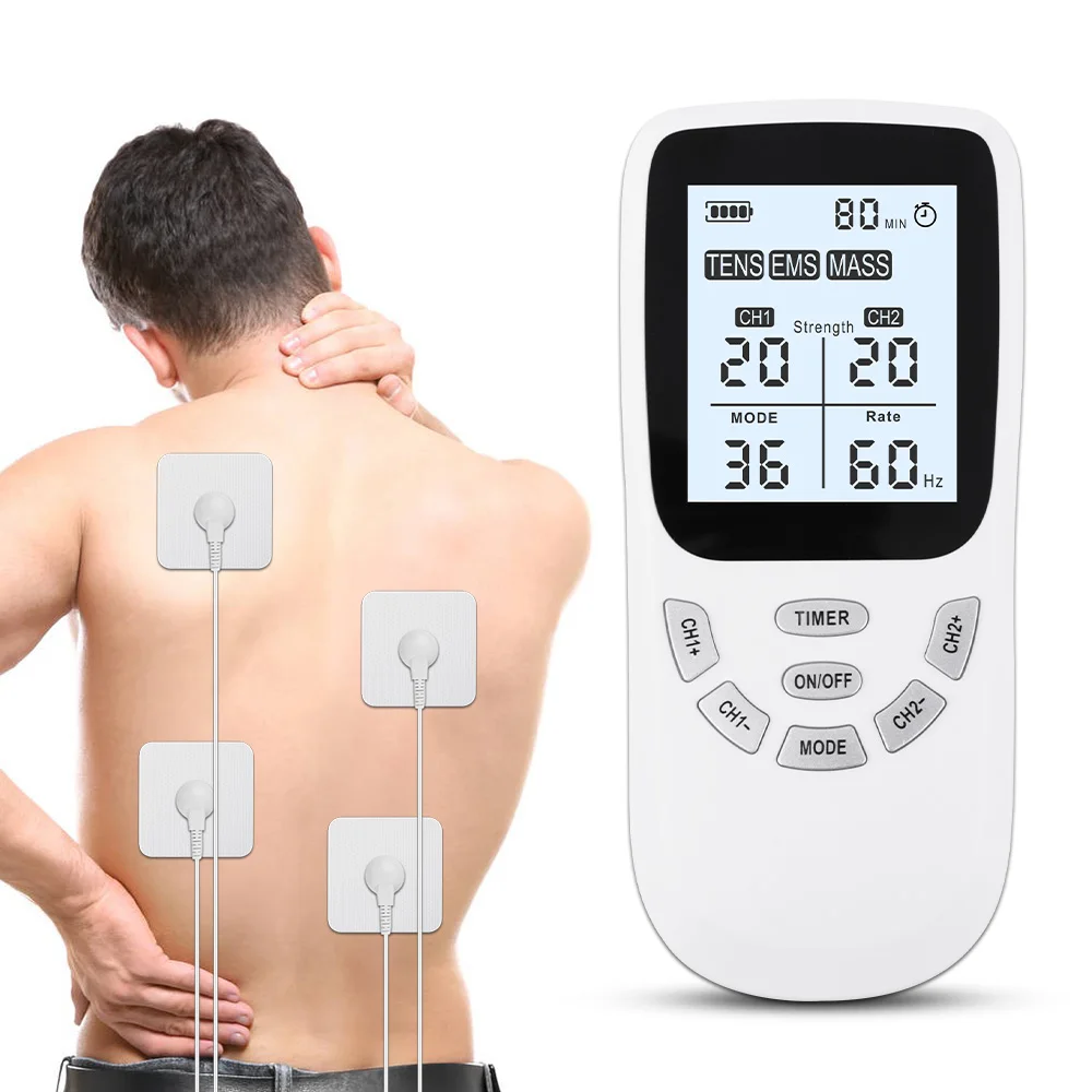 

36-режимный электрический импульсный массажер Tens EMS, электрический стимулятор нервов и мышц, электростимулятор, низкочастотные массажные устройства