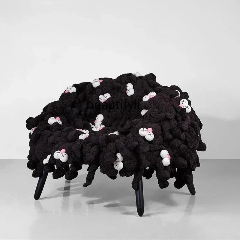 

xx1yj Nordic Creative Cartoon Plush Sofa Trendy Furniture Single Chair