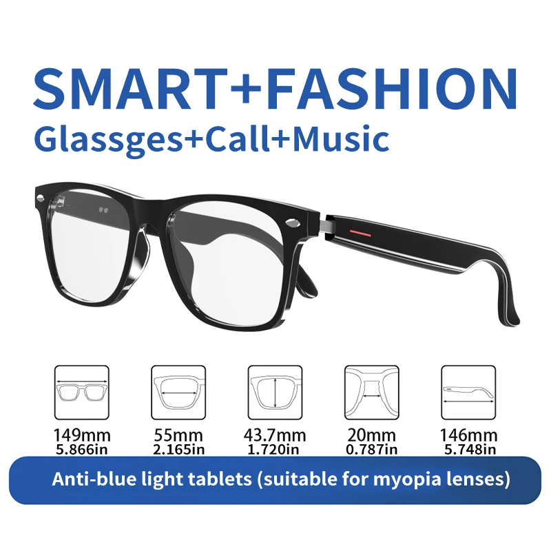 New smart wireless bluetooth glasses to listen to music to answer the phone men and women fashion anti-blue light glasses 2023 new fashion ins irregular hollow design eyeglasses metal frames custom eyewear anti blue light oversized cat eye glasses