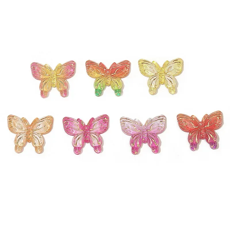 10Pcs Beautiful Shiny Resin Butterfly Decoration DIY Material Accessories for Homemade Cream Gel Phone Case Girl Hair Clip