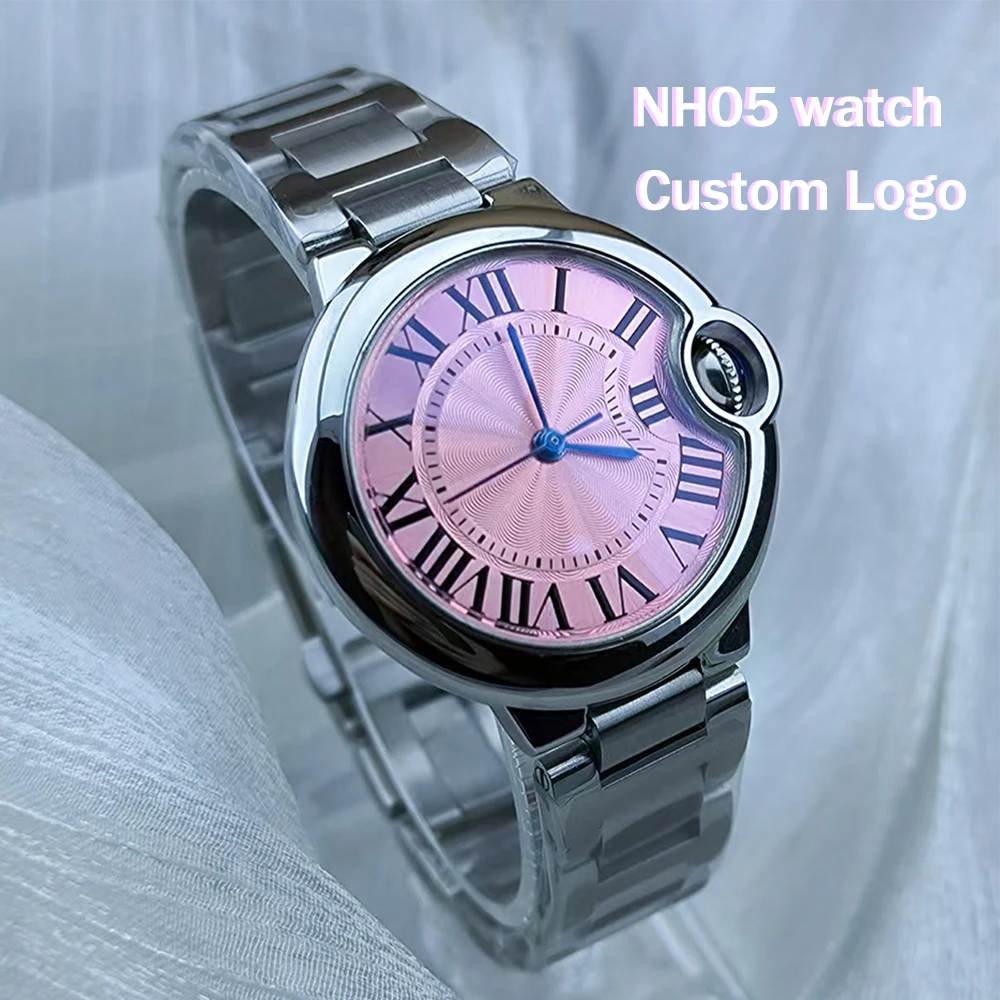 High Quality 33mm NH05 Women's Automatic Watch Stainless Steel Watch Customized Logo Watch Suitable for NH05 Movement Watch