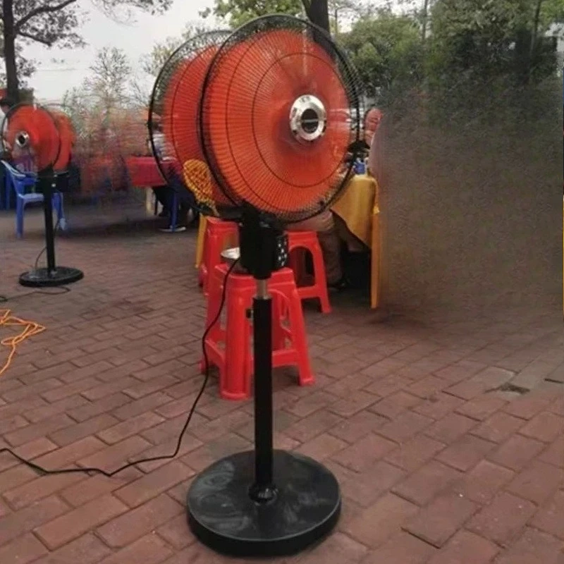 

Double head electric fan 360 degree rotating shaking head high power commercial wind floor fan