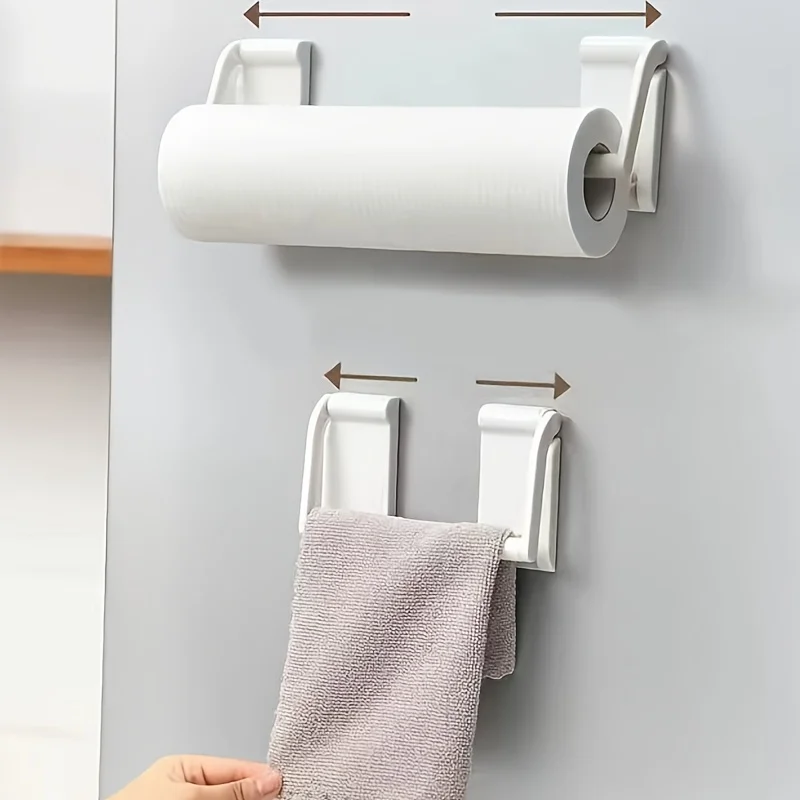 2pcs, Kitchen Magnetic Paper Towel Holder,Hole-Free Storage Rack, Suitable for Refrigerator, Microwave Oven And Washing Machine
