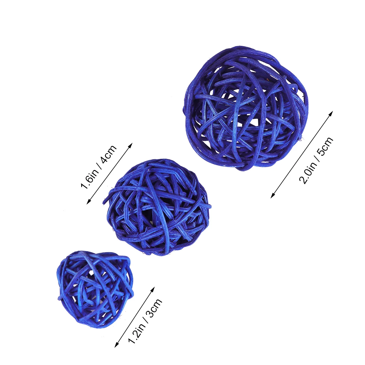 

15pcs Rattan Balls Set 3cm 4cm 5cm Diameters Christmas Party Decoration Vase Filler Craft Project Wedding Home Garden DIY