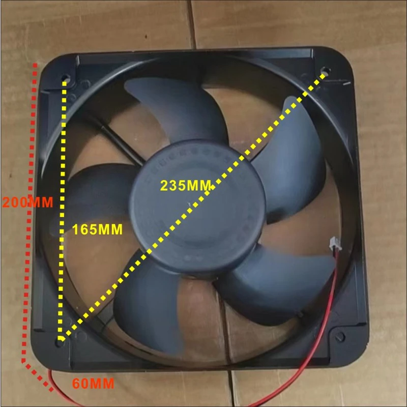 New DC 20060 20cm 12V 24V 200 * 200 * 60mm 220V metal frame two wire axial flow fan cabinet Industrial cooling fan