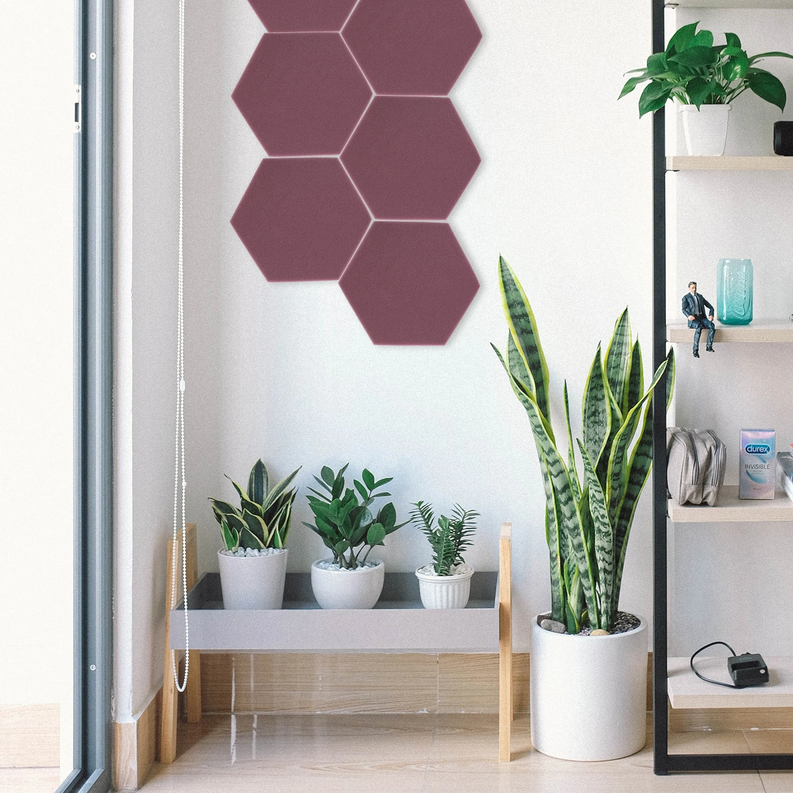 

6 Pcs Sound-absorbing Cotton Acoustic Panels Dampening Wall Hexagon LED Dampener