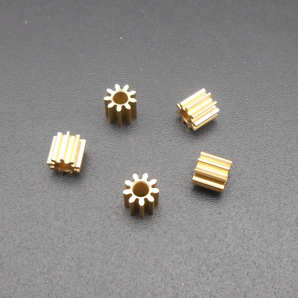 5Pcs/Lot 0.4M Brass Gear Spur Pinion Mechanical Small 0.4 Modulus Bore Hole Aperture 2MM 1.98MM 2A 9 Teeth Height Lenght 4MM 92A