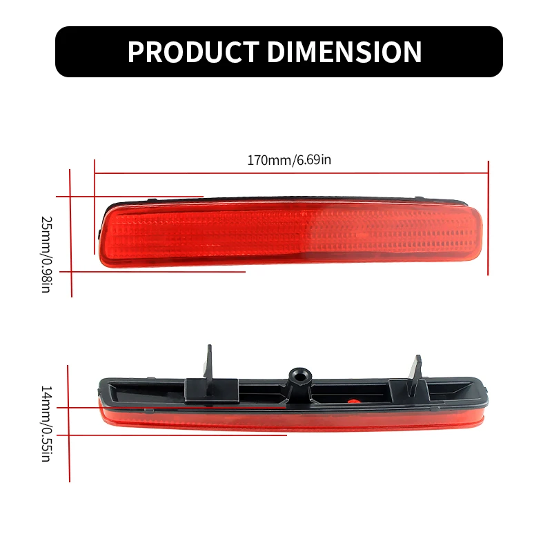 2PCS For Toyota NOAH VOXY 80 Pruis 40 Series 2011-2014 Red Lens Car Rear Bumper Reflector Tail Brake Light Cover Shells No Bulb view 2