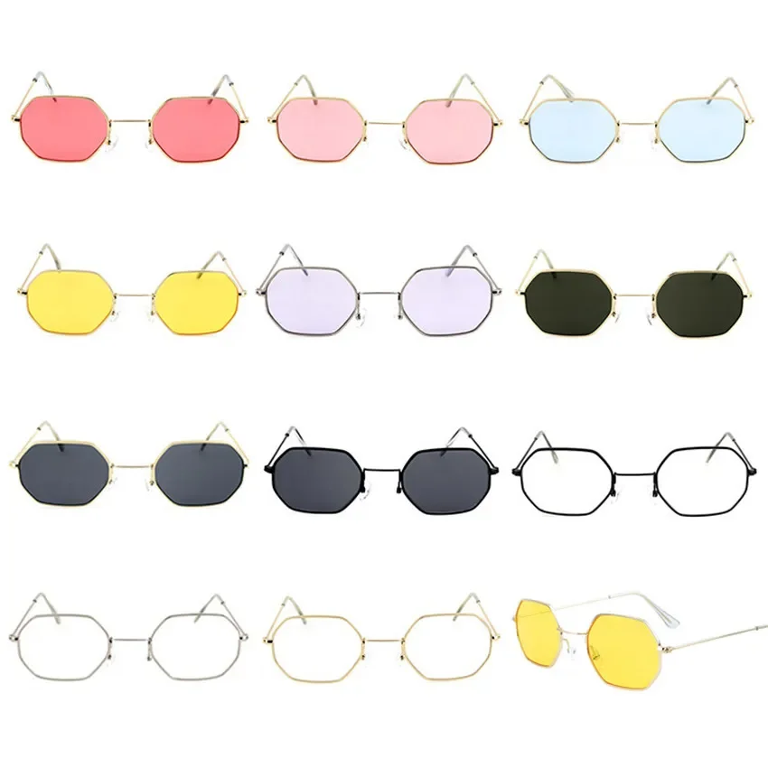 

FOENIXSONG Womens Sunglasses Men Fashion Summer Accessories UV400 Metal Sun Glasses Vintage Retro Pink Red Purple Yellow Eyewear