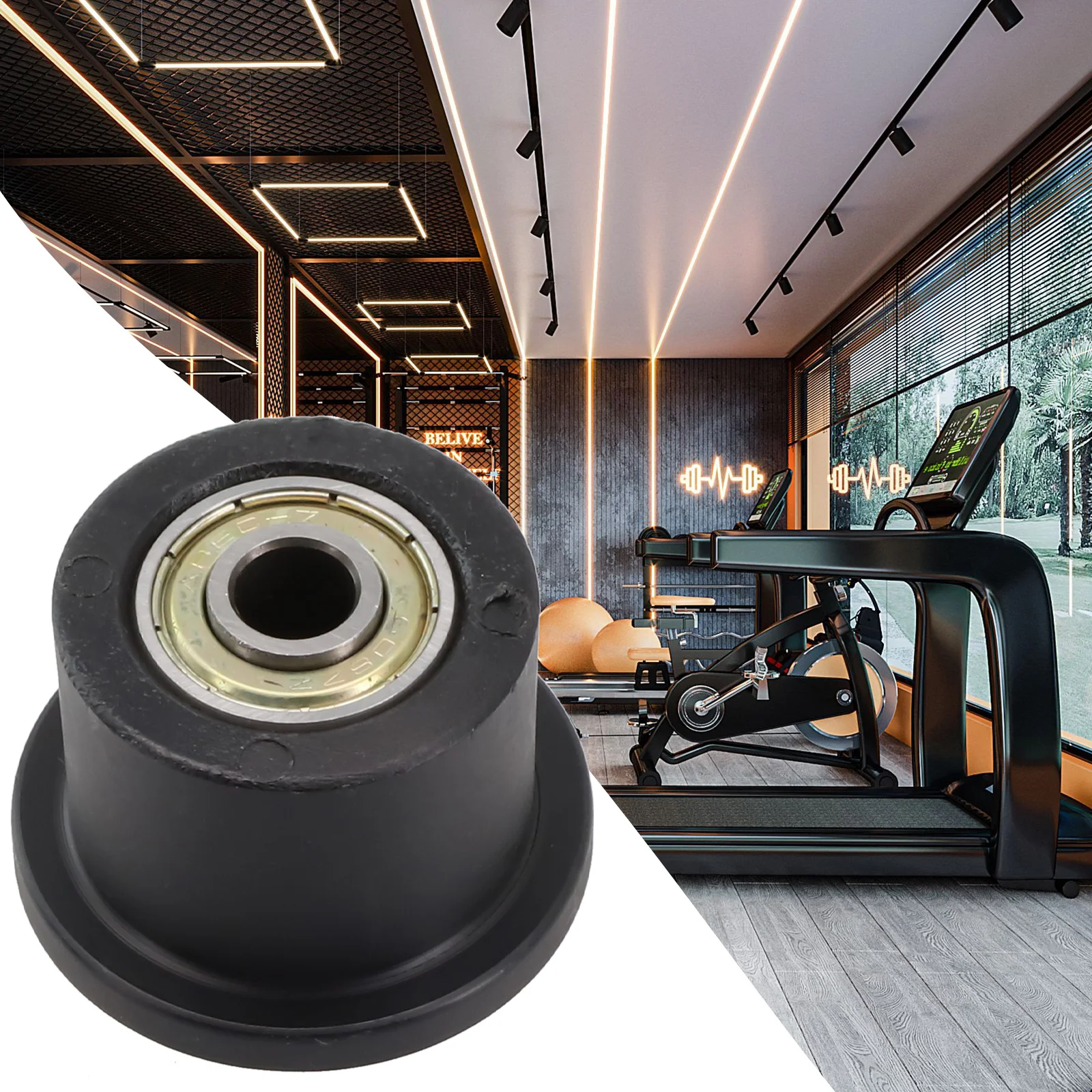 Durable Rowing Machine Bearing Abdominal Machine Pulley for Gym Fitness Equipment Smooth Operation Black Color