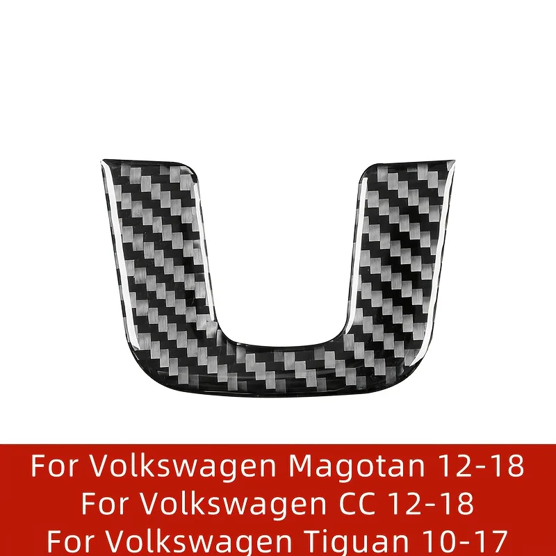 For VOLKSWAGEN 2012-2018 Magotan CC Carbon Fiber Steering Wheel Subscript Decoration Patch Modified Interior