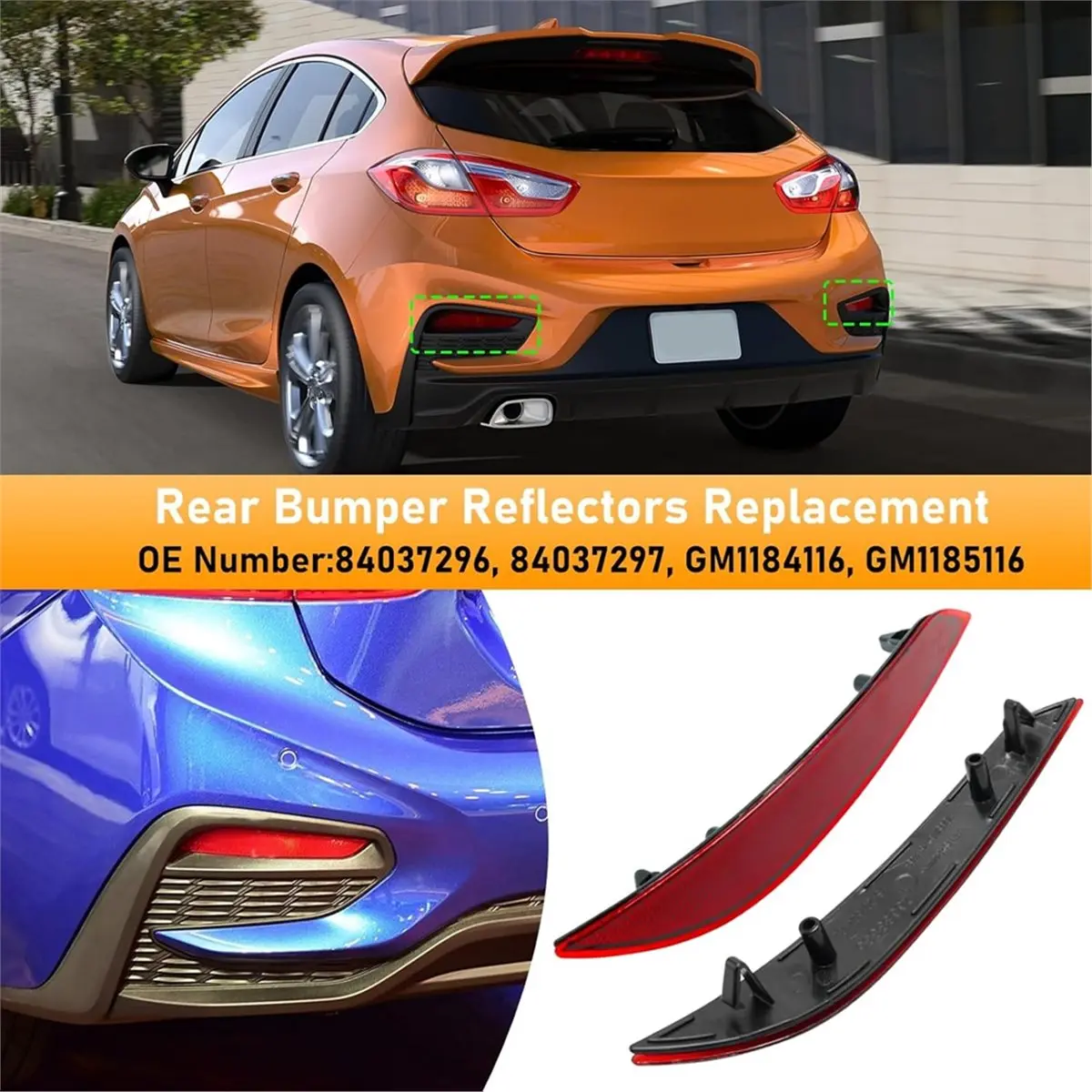 Fits for Rear Bumper Reflector 84037296 84037297 for 2016-2019 Accessories