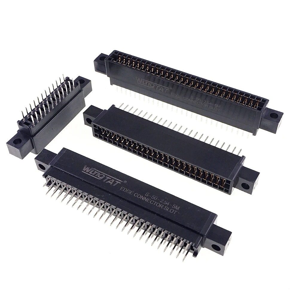 5pcs Connettore di Bordo Slot 2.54 millimetri Passo 24 44 48 50 56 60 72 86 88 100 120 Spille scheda PCB Oro DI Barretta Presa orecchie DI Montaggio