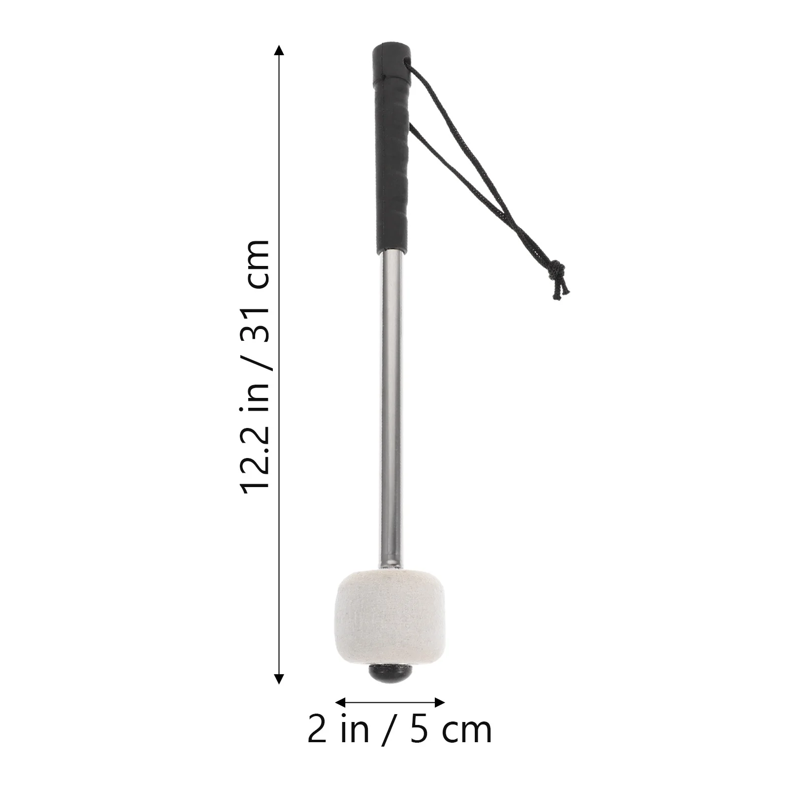 Premium Bass Drum Mallet Felt Head and Stainless Steel Shaft for Percussion Use Traditional Sound Sturdy Replacement Drum