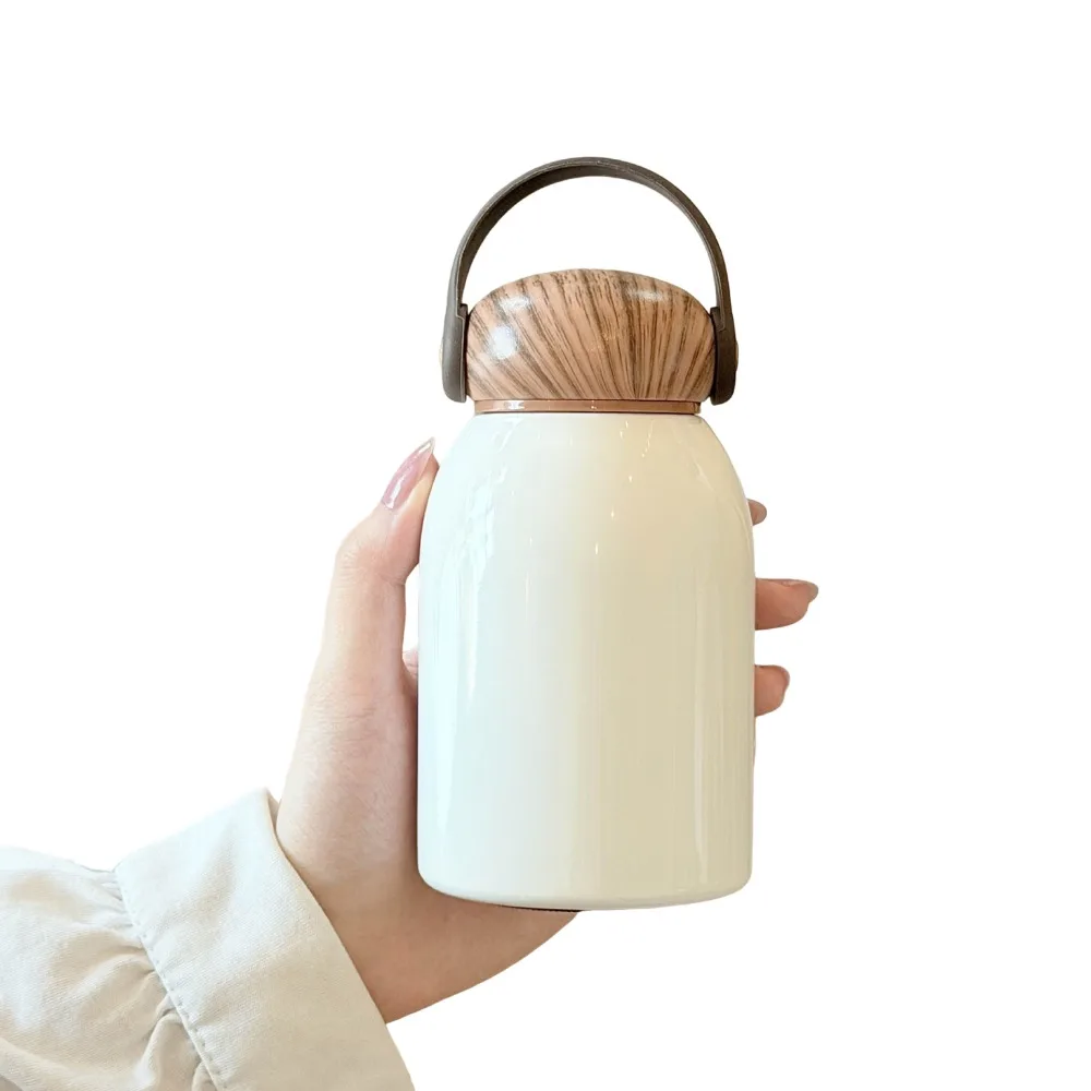 300ml Thermal Water Bottle Stainless Steel Mini Vacuum Thermos Cup Leak-Proof with Handle Portable Insulated Cup