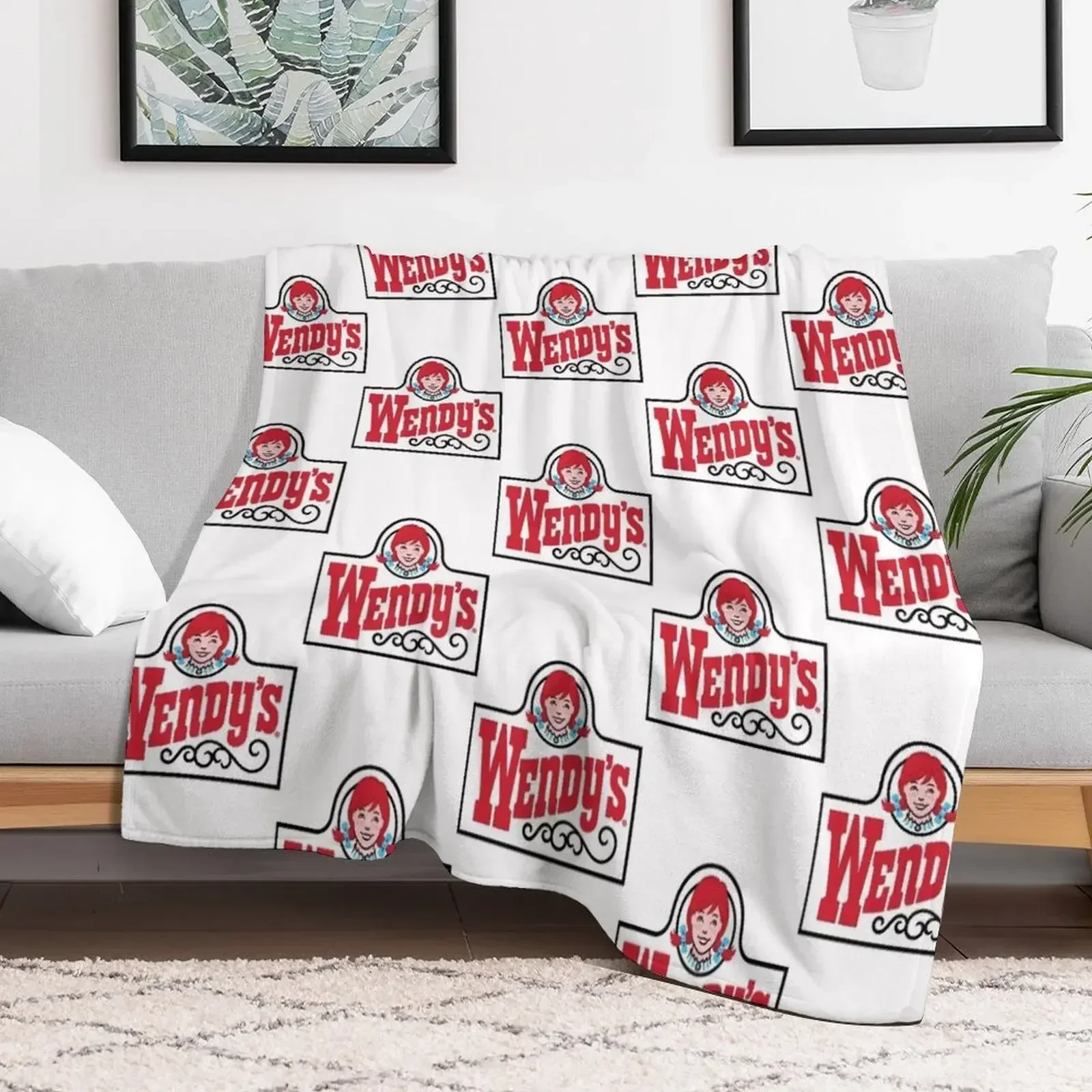 Wendys Wendy_amp_x27_s Logo square Throw Blanket warm for winter Baby Vintage Blankets