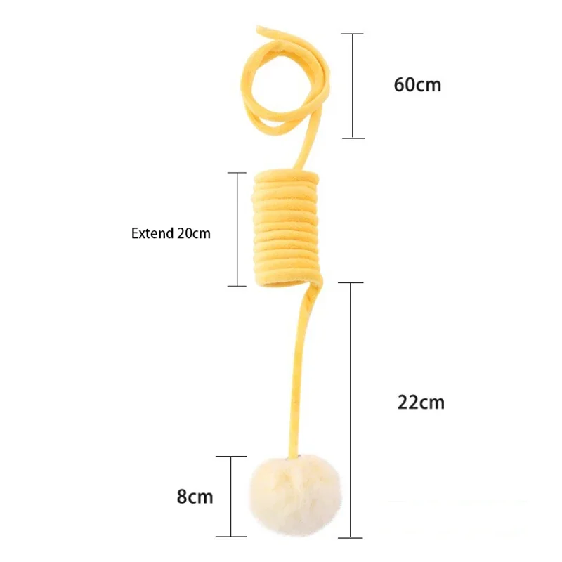 Cat Toy Teaser Spring Rope Ball Scalable Funny Plush Toy Kitten Relaxing Interactive Toy Elastic Training Ball Cats Supplies