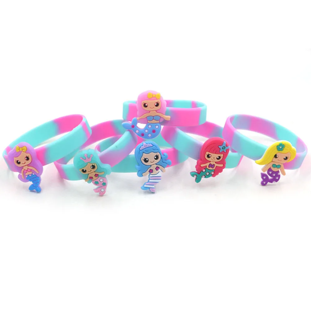 

20 Pcs Colorful Bracelets Mermaid Kids Silicone Sports Alternately Wear Wristbands Children